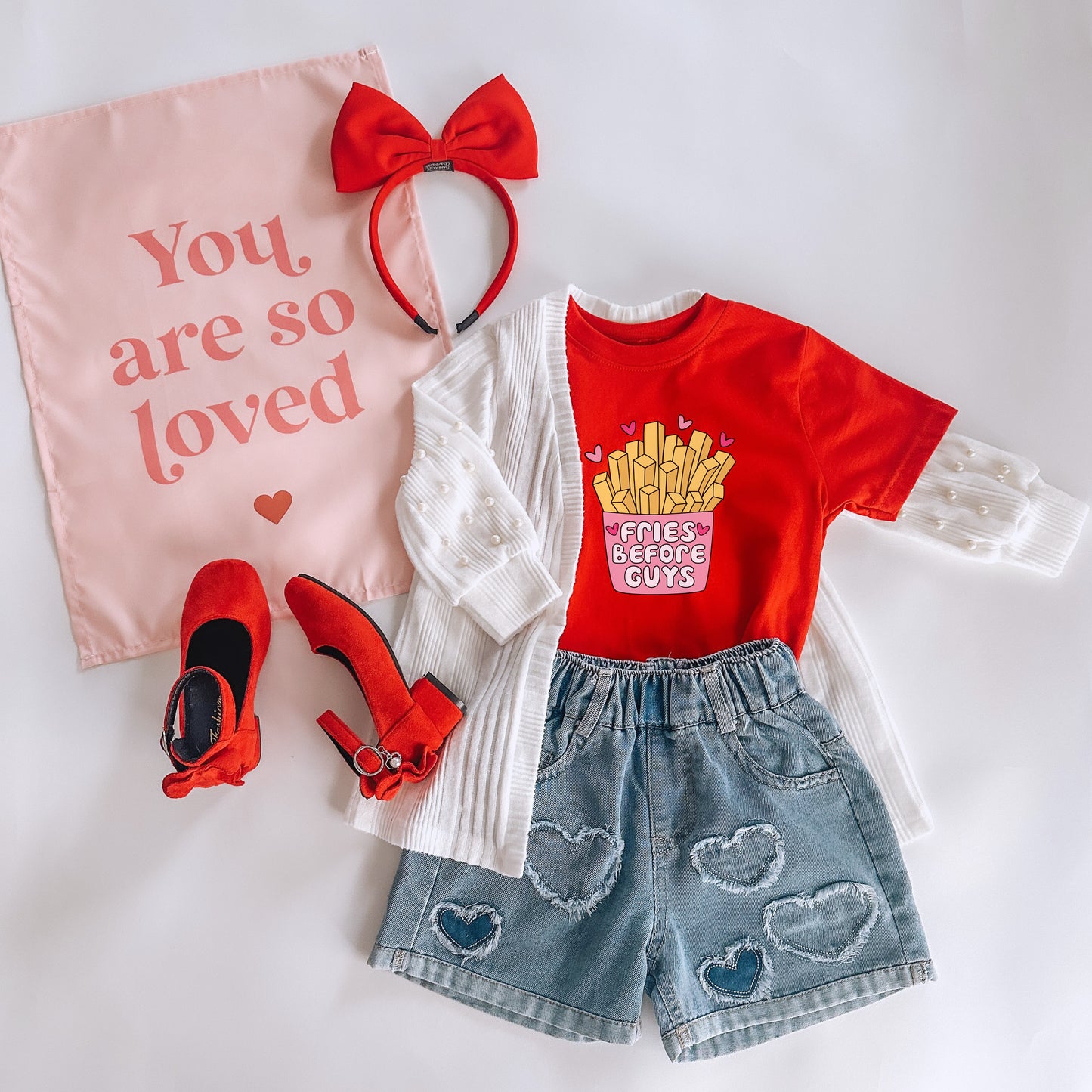 Fries Before Guys Red Tee