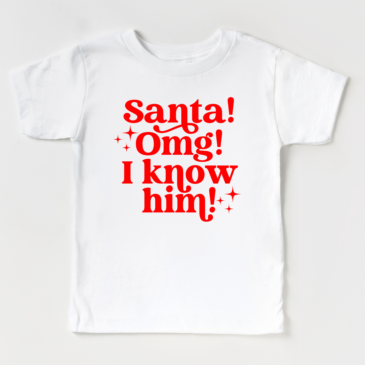 Santa OMG I Know Him White Tee
