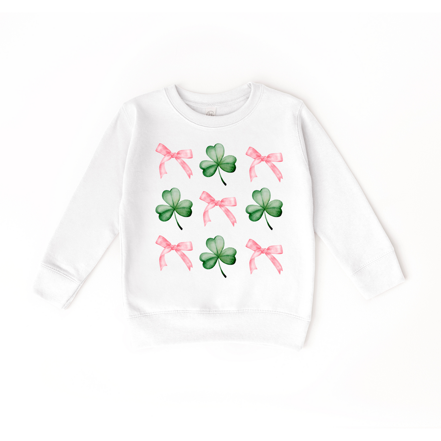 Bows and Shamrocks White Crewneck