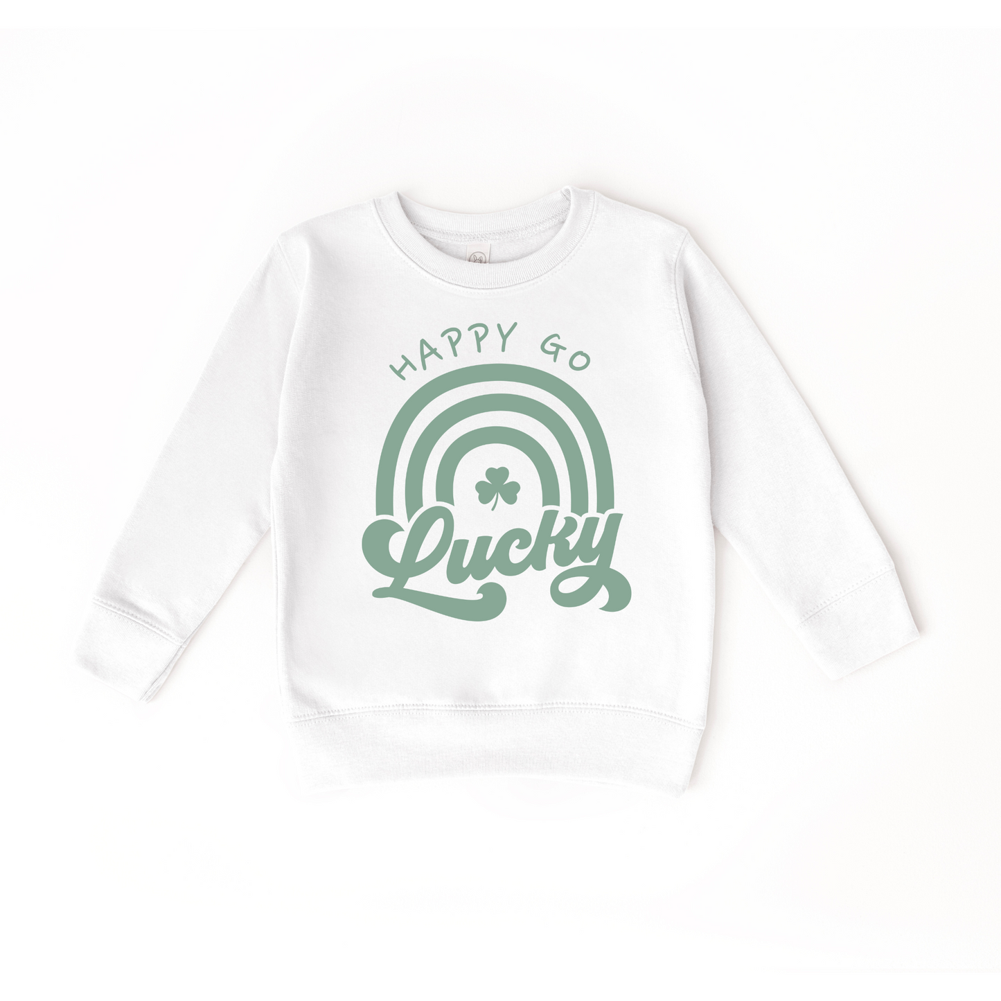 Happy Go Lucky White Crewneck