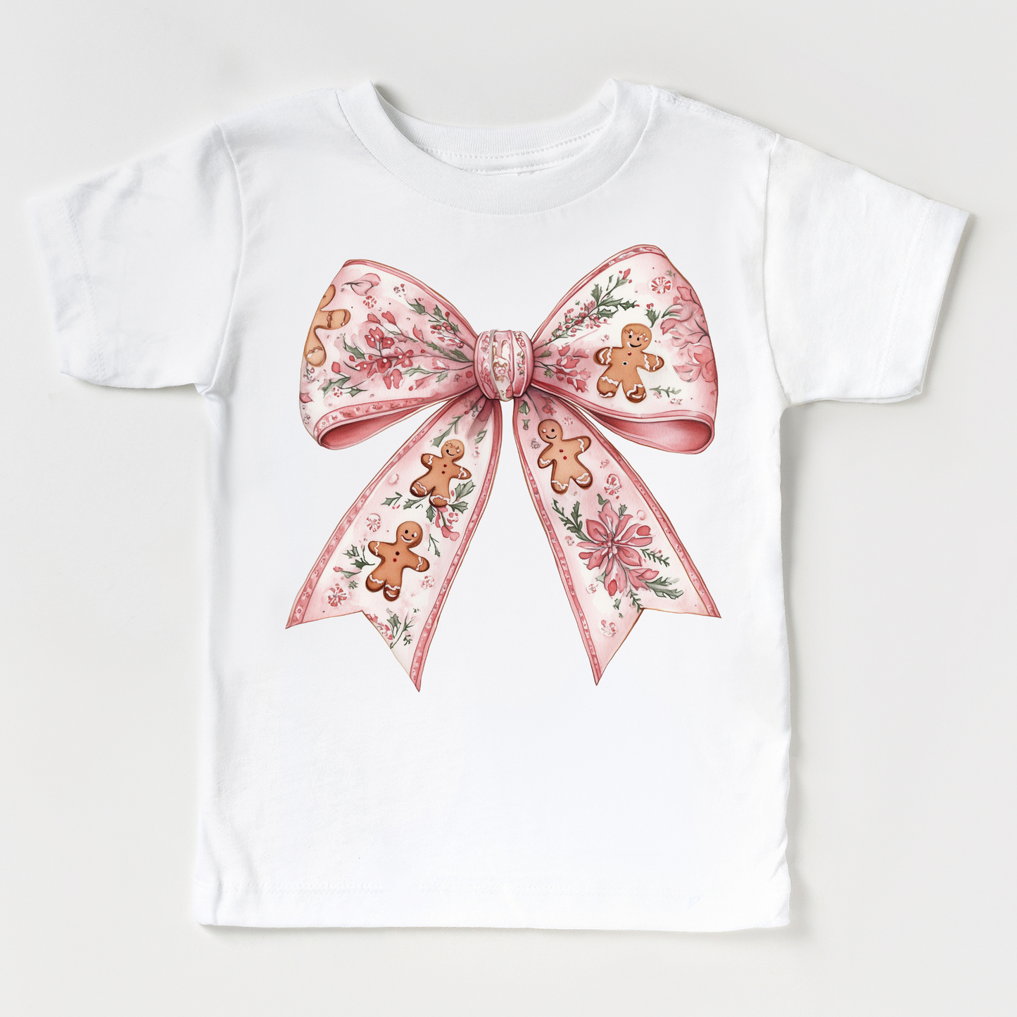 Gingerbread Bow White Tee