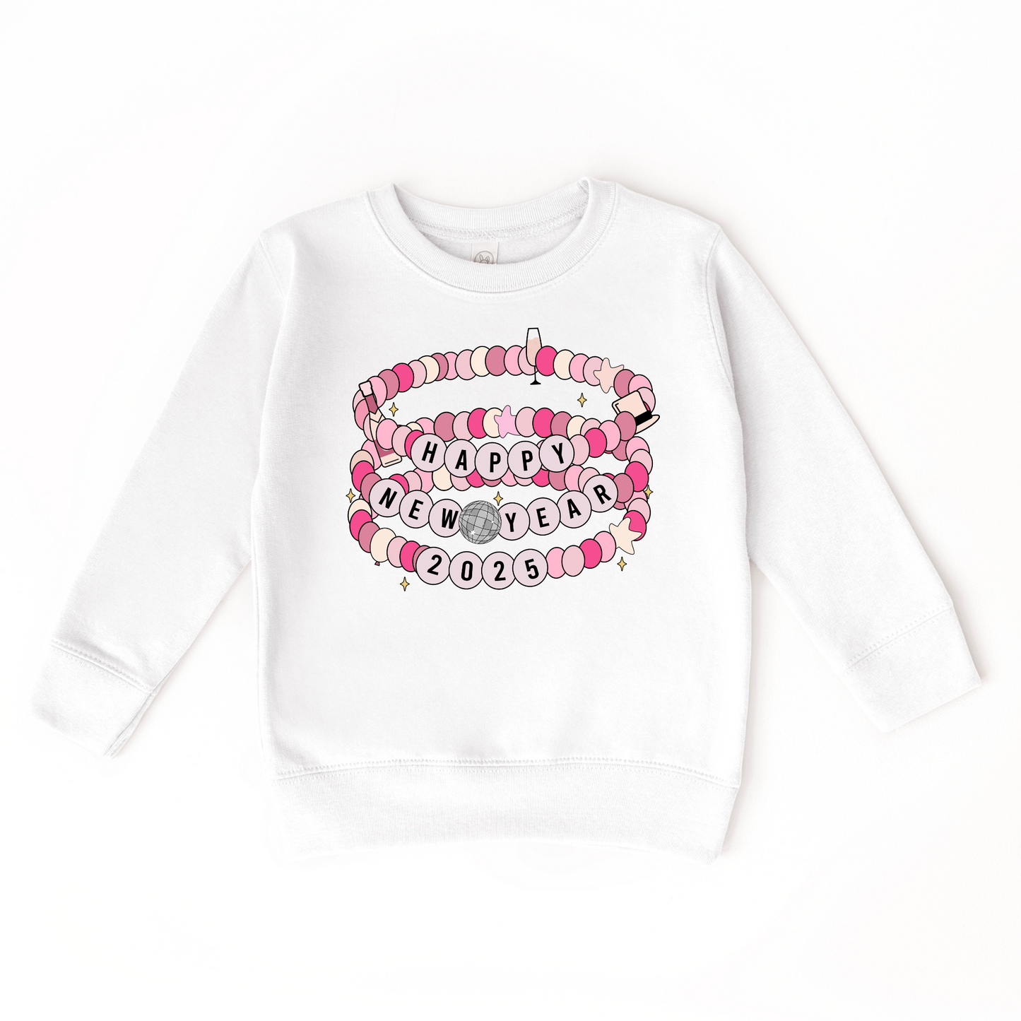 Happy New Year 2025 Bracelet Toddler Crewneck