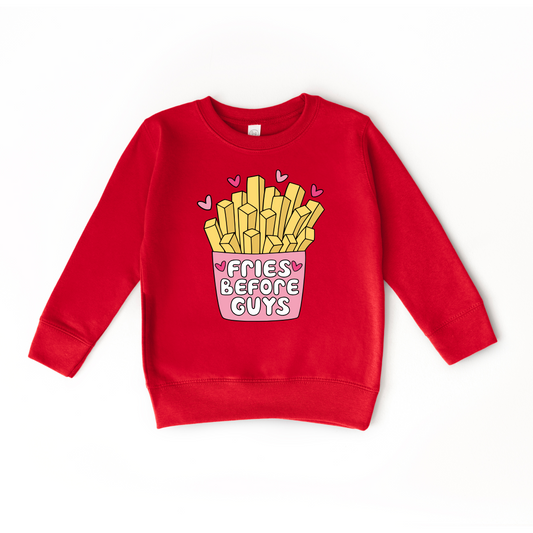 Fries Before Guys Red Crewneck