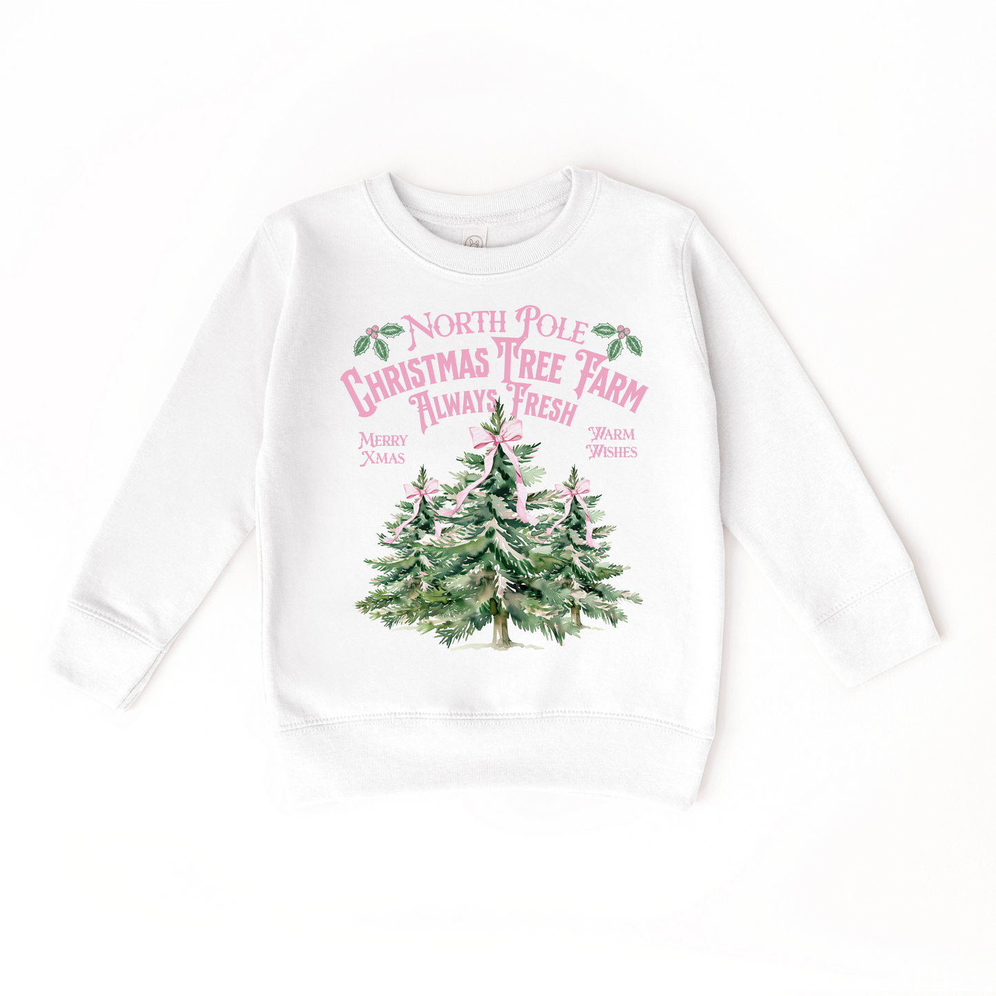 Christmas Tree Farm White Toddler Crewneck