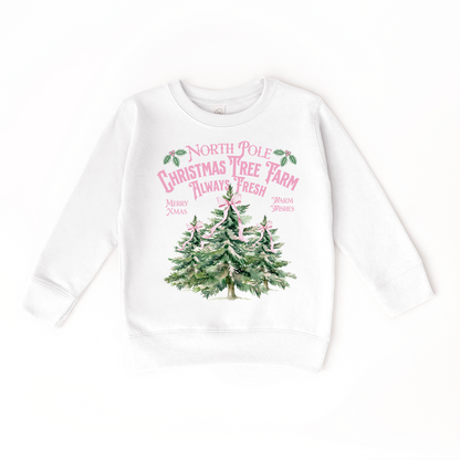 Christmas Tree Farm White Toddler Crewneck