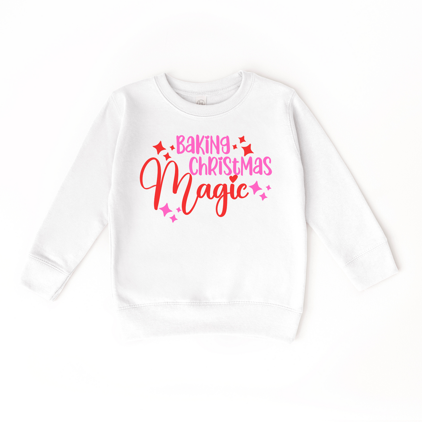 Baking Christmas Magic White Toddler Crewneck