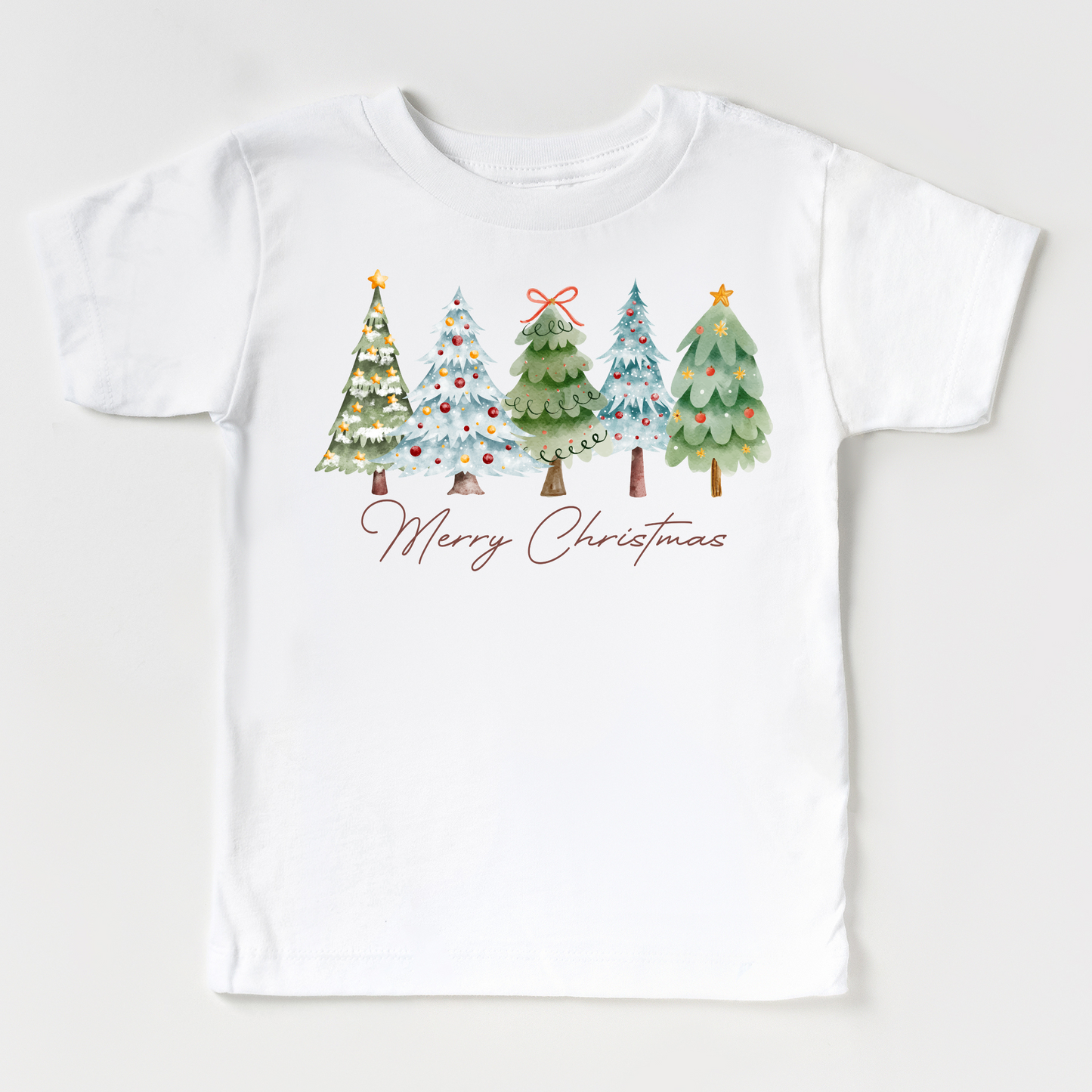 Merry Christmas Trees White Tee