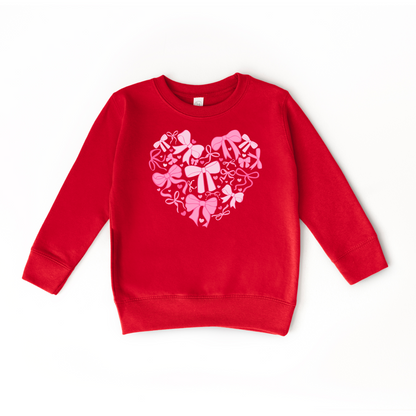 Heart Full of Bows Red Crewneck