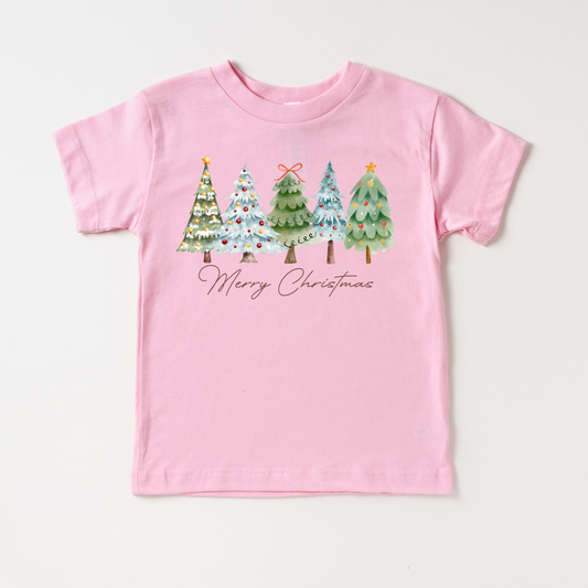 Merry Christmas Tree Pink Tee