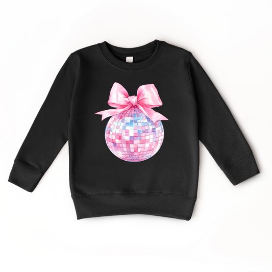 Coquette Disco Ball Toddler Crewneck