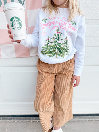 Christmas Tree Farm White Toddler Crewneck