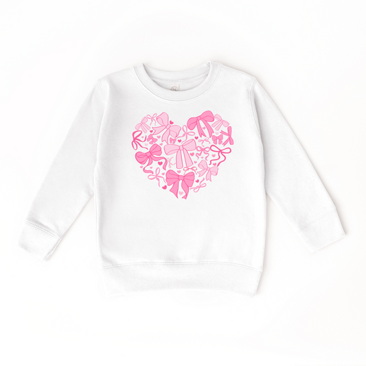 Heart Full of Bows White Crewneck