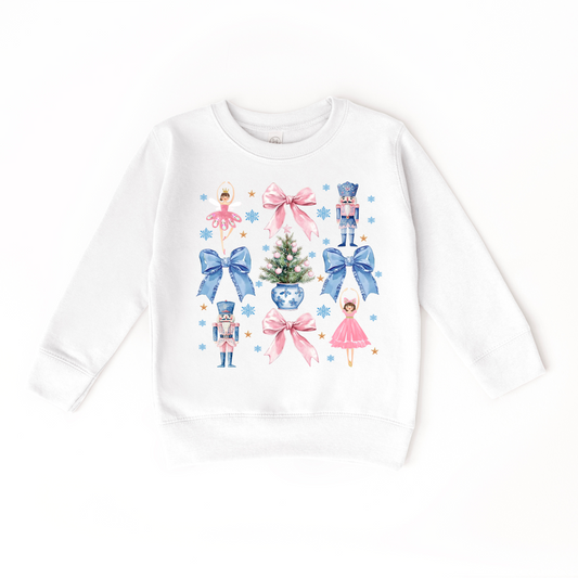 Nutcracker Coquette White Toddler Crewneck