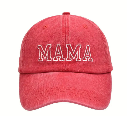 RED Mama & Mini Embroidered Baseball Hats