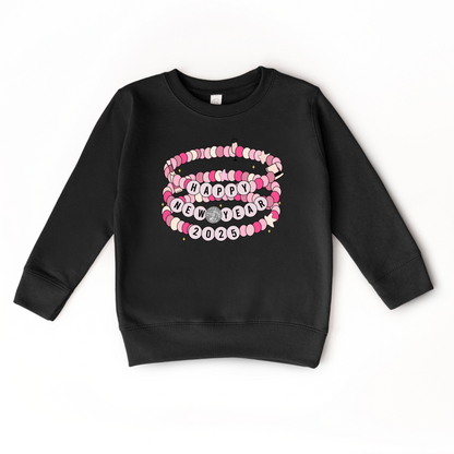 Happy New Year 2025 Bracelet Toddler Crewneck