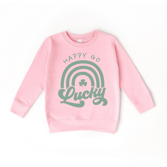Happy Go Lucky Pink Crewneck