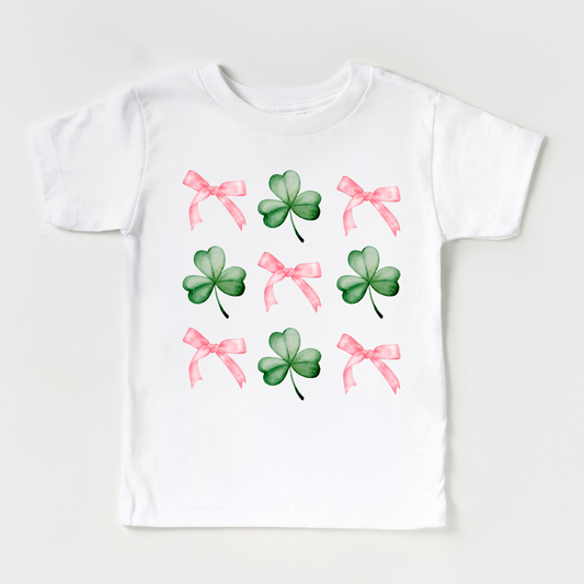 Bows and Shamrocks White Tee