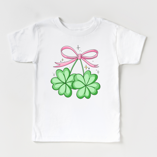 Cutesy Shamrocks White Tee