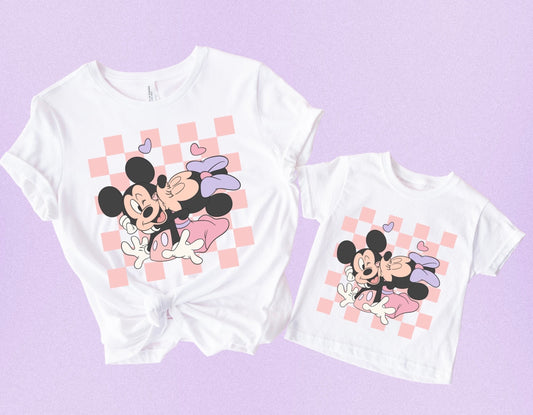 Mouse Checkered Valentines Tee